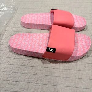 Joules Pink Slide Sandals Shell Print Poolside Slides Women’s 8 NWT